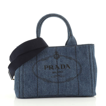 Prada Canapa Convertible Tote Canvas Mini