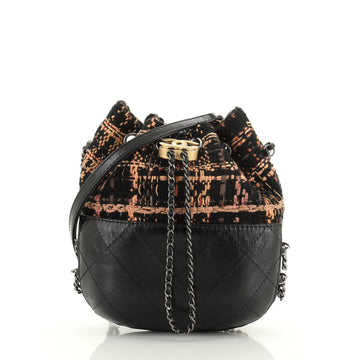Gabrielle Drawstring Bag Quilted Calfskin and Tweed Small