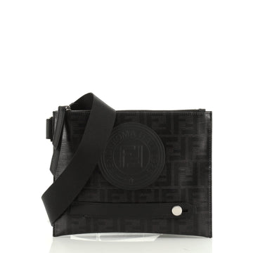 Fendi Convertible Messenger Bag Zucca Coated Canvas Medium