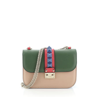 Valentino Glam Lock Shoulder Bag Leather Small