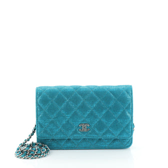 Chanel Wallet on Chain Quilted Glitter Fabric 