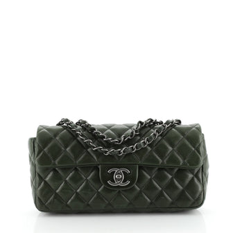 Chanel Classic Single Flap Bag Quilted Lambskin East West