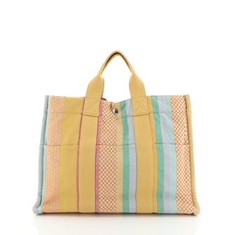 Hermes Fourre Tout Handbag Multicolor Toile MM