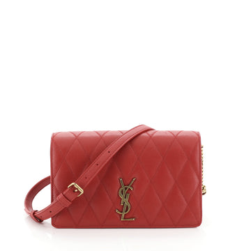 Saint Laurent Angie Chain Shoulder Bag Quilted Leather Small