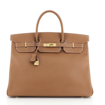 Hermes Birkin Handbag Brown Courchevel with Gold Hardware 40