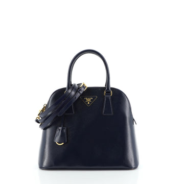 Prada Zip Around Convertible Dome Satchel Vernice Saffiano Leather North South
