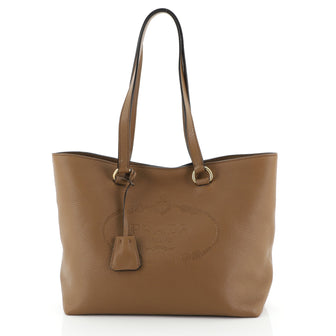 Prada Embossed Logo Tote Vitello Daino Medium
