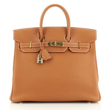 Hermes HAC Birkin Bag Brown Togo with Gold Hardware 32