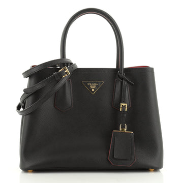 Prada Cuir Double Tote Saffiano Leather Small