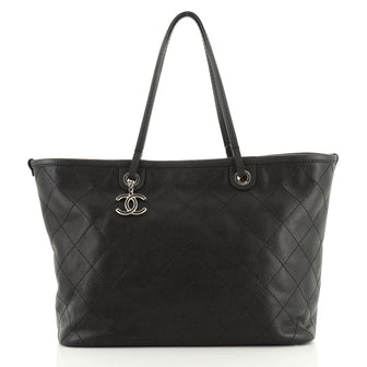 Chanel Fever Tote Quilted Caviar Large