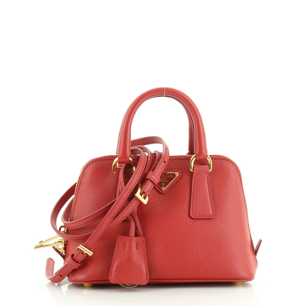 Prada Promenade Bag Saffiano Leather Mini Red 2343321