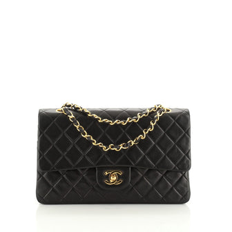 Chanel Vintage Classic Double Flap Bag Quilted Lambskin Medium
