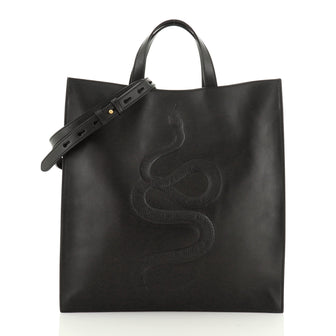 Gucci Convertible Open Tote Embossed Leather Tall
