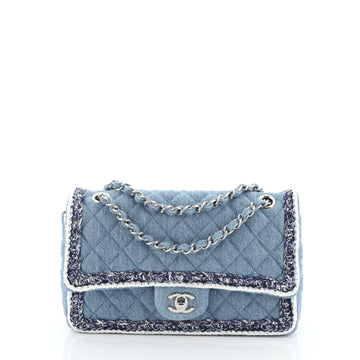 Chanel Classic Double Flap Bag Tweed with Denim Medium