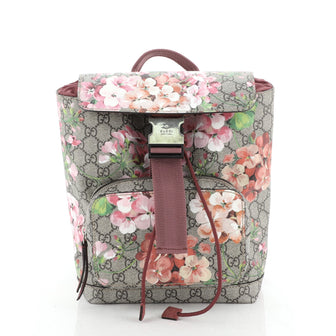 Gucci Buckle Backpack Blooms Print GG Coated Canvas Small