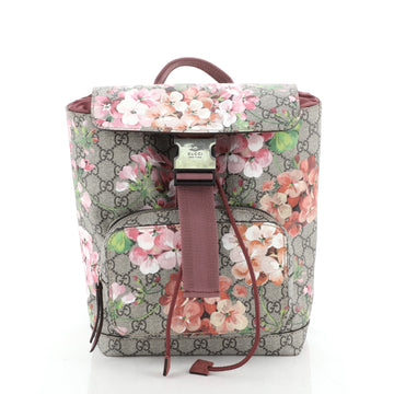 Gucci Buckle Backpack Blooms Print GG Coated Canvas Small
