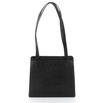 Chanel Vintage Logo Tote Caviar Medium