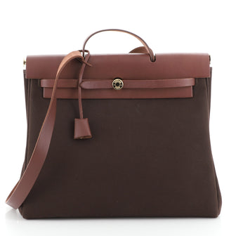 Hermes Herbag Toile and Leather GM