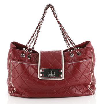 Chanel Mademoiselle Lock East West Tote Quilted Leather Large