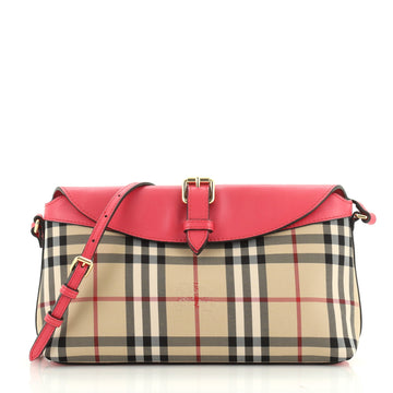 Burberry Leah Clutch Bag Horseferry Check Canvas Small