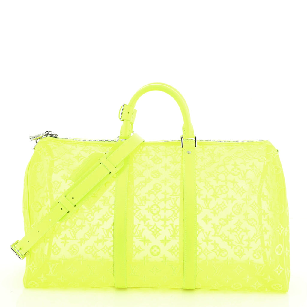 Louis Vuitton Keepall Bandouliere Bag Monogram See Through Mesh 50 Yellow  491656