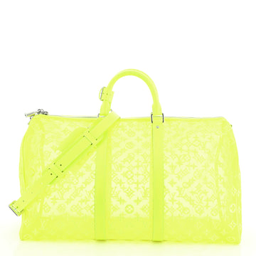 Louis Vuitton Keepall Bandouliere Bag Monogram See Through Mesh 50
