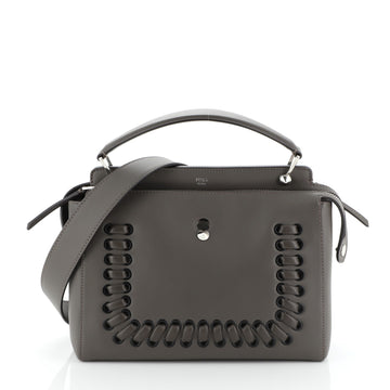 Fendi DotCom Convertible Satchel Whipstitch Leather Medium