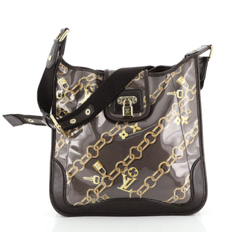 Louis Vuitton Charms Musette Handbag PVC Over Printed Silk 