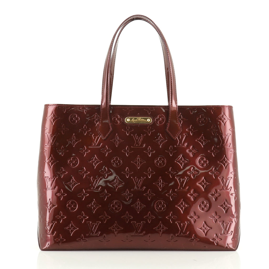 Louis Vuitton Wilshire Handbag Monogram Vernis MM Red 4917316