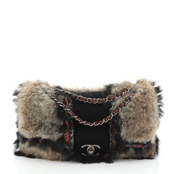 Chanel Fantasy Flap Bag Fur and Tweed Medium