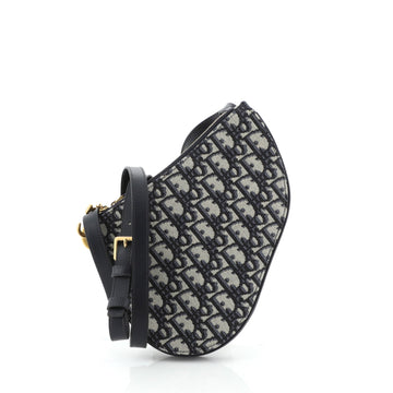 Christian Dior Saddle Triple Zip Crossbody Clutch Oblique Canvas 