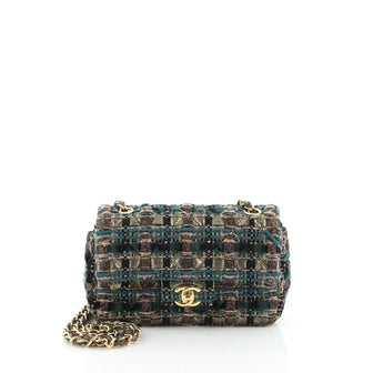 Classic Single Flap Bag Quilted Tweed and Ribbon Mini