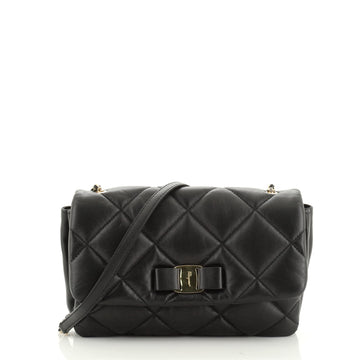 Salvatore Ferragamo Ginny Crossbody Bag Quilted Leather Medium