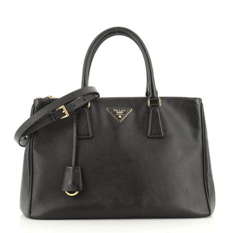 Prada Double Zip Lux Tote Saffiano Leather Medium