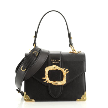 Prada Animalier Cahier Crossbody Bag City Calf and Saffiano Leather Small