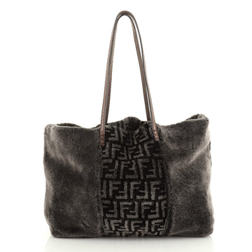 Fendi Open Tote Zucca Fur with Python Medium