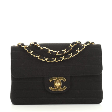 Chanel Vintage CC Chain Flap Bag Horizontal Quilt Jersey Jumbo