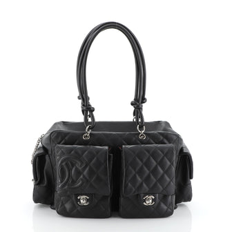 Chanel Cambon Multipocket Reporter Bag Quilted Lambskin Large