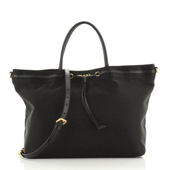 Prada Convertible Logo Tote Tessuto Medium