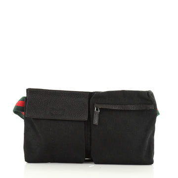 Gucci Vintage Double Belt Bag GG Canvas 