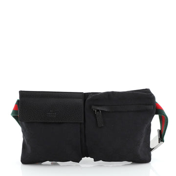 Gucci Vintage Double Belt Bag GG Canvas 