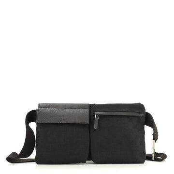Gucci Vintage Double Belt Bag GG Canvas 