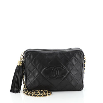 Chanel Vintage Diamond CC Flap Pocket Camera Bag Quilted Lambskin Small