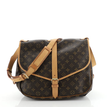 Louis Vuitton Saumur Handbag Monogram Canvas 35