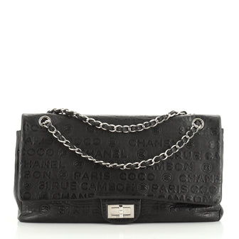 Chanel 31 Rue Cambon Double Flap Bag Embossed Leather Maxi