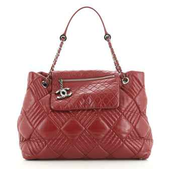 Chanel In and Out Flap Tote Quilted Lambskin Large