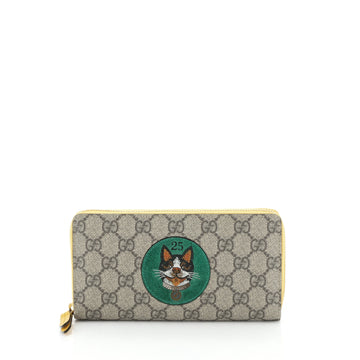 Gucci Zip Around Wallet GG Coated Canvas with Applique 