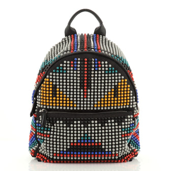 Fendi Monster Backpack Studded Nylon Medium