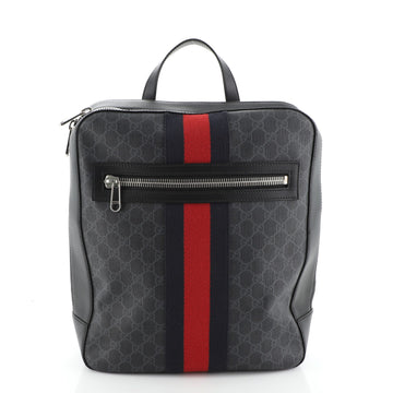 Gucci Web Zip Backpack GG Coated Canvas Medium