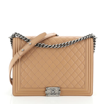 Chanel Boy Flap Bag Quilted Calfskin Large